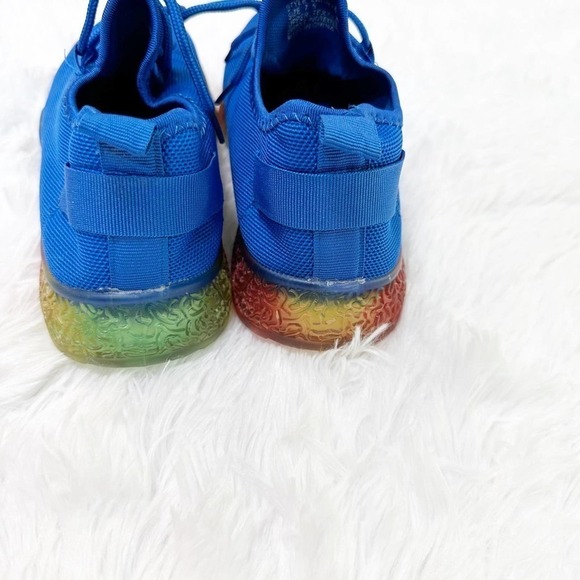 TAXI Affinity Blue Rainbow Sole Sneakers, Slip on, LACED Lauryn 7.5 - Picture 7 of 7